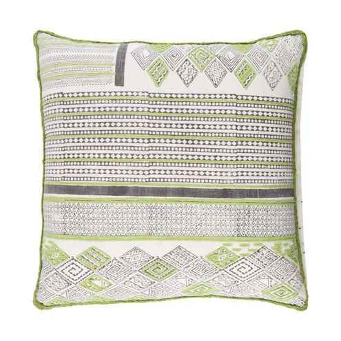 Aba 18 X 18 inch Lime and Dark Brown Throw Pillow