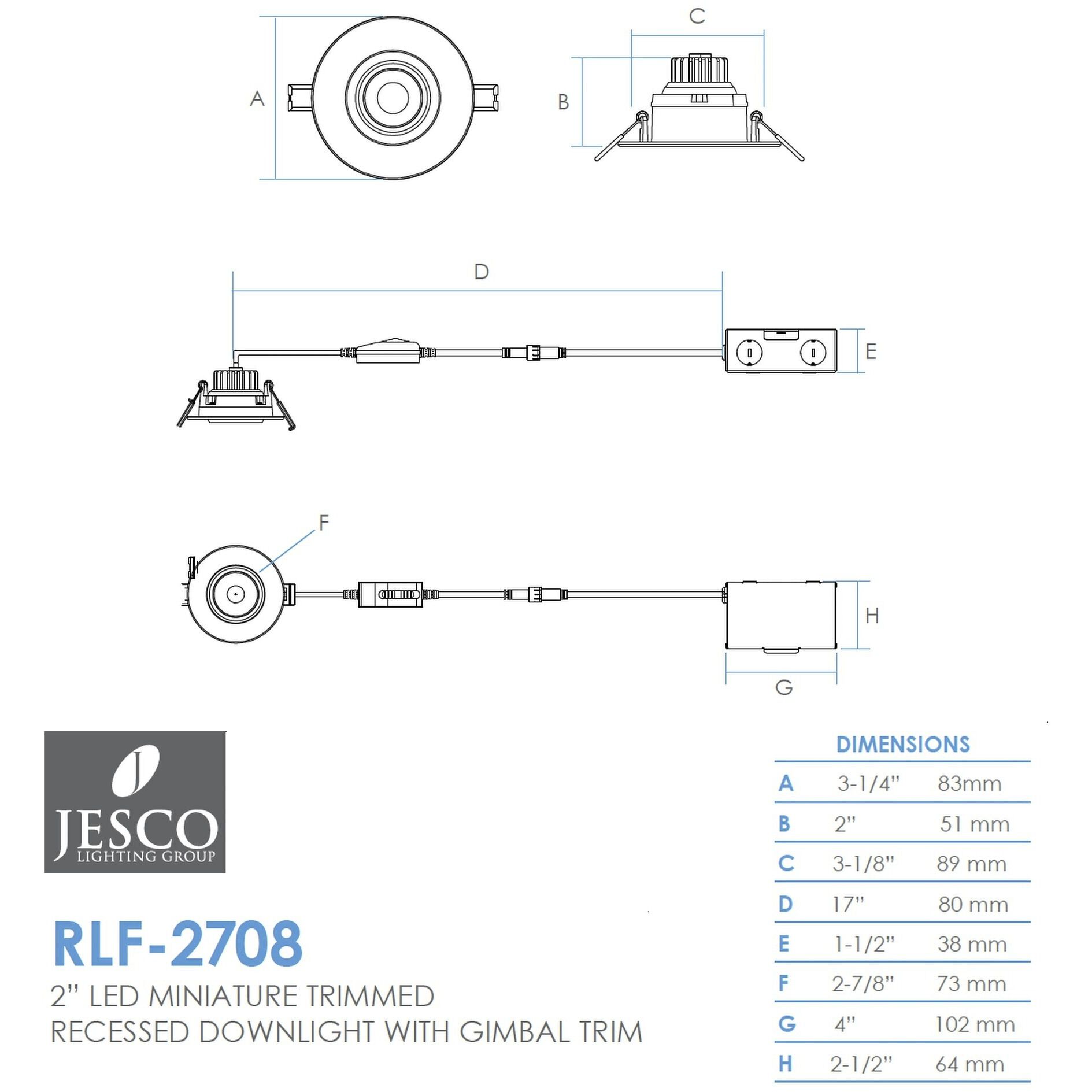 Miniature White Downlight, Trimmed Recessed