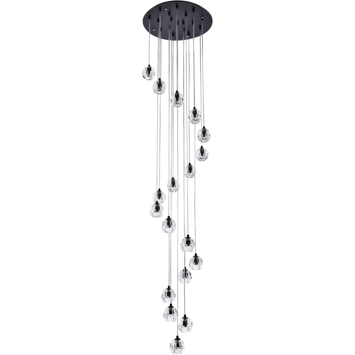 Eren 18 Light 19.7 inch Black Pendant Ceiling Light