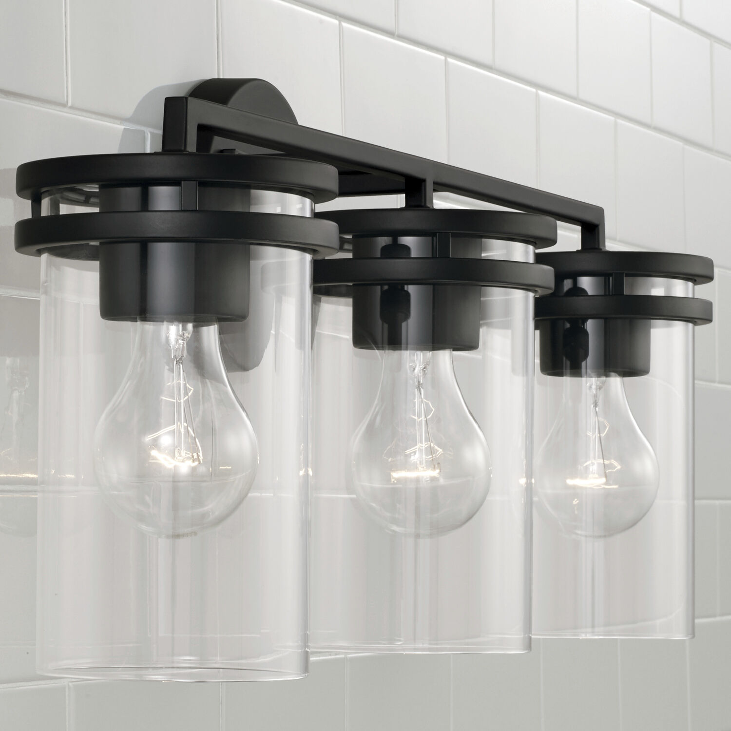 Fuller 3 Light 24 inch Matte Black Vanity Light Wall Light