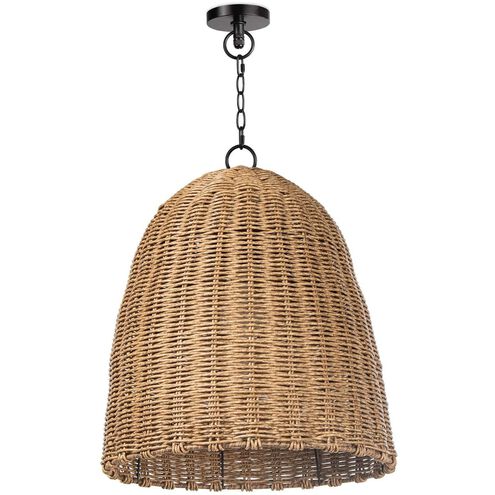 Beehive 1 Light 14.25 inch Natural Outdoor Pendant, Small