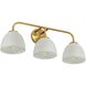 Shepard 3 Light 24.63 inch Modern Brass Vanity Light Wall Light in Matte White