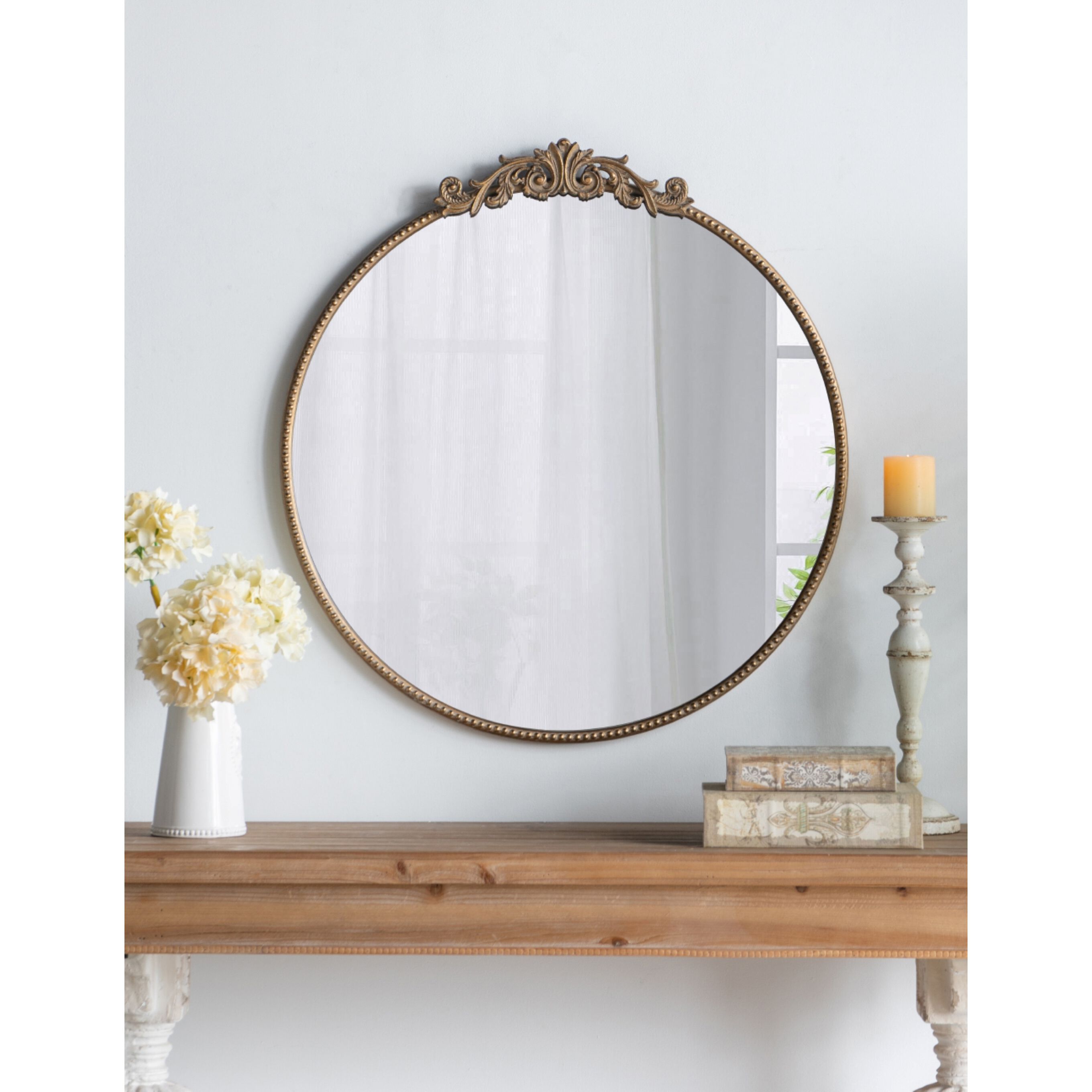 Dia 32 X 30 inch Gold Wall Mirror