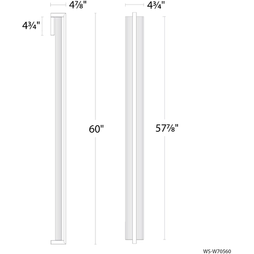 Led 60 Inches Modern Forms WS-W70560-BK Krimp LED 60 inch Black Outdoor Wall Lighting