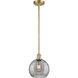 Ballston Athens Deco Swirl 1 Light 8 inch Satin Gold Stem Hung Mini Pendant Ceiling Light