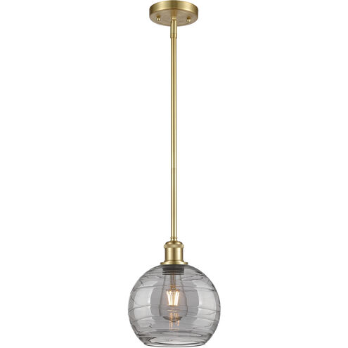 Ballston Athens Deco Swirl 1 Light 8 inch Satin Gold Stem Hung Mini Pendant Ceiling Light