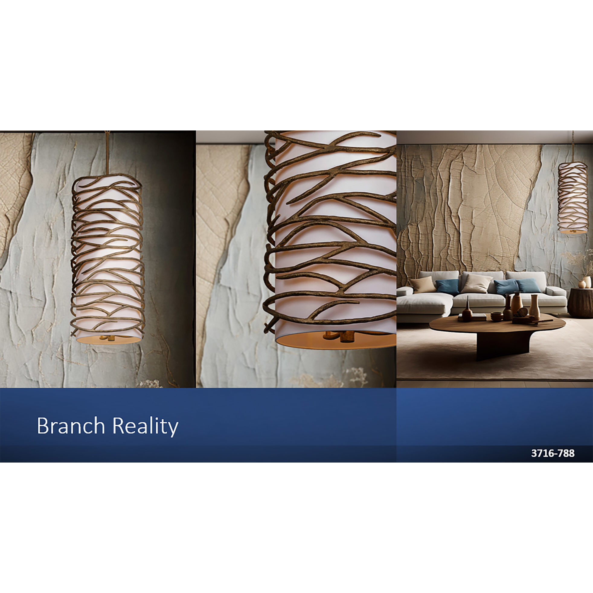 Branch Reality 9 Light 16 inch Textured Ashen Gold Foyer Pendant Ceiling Light