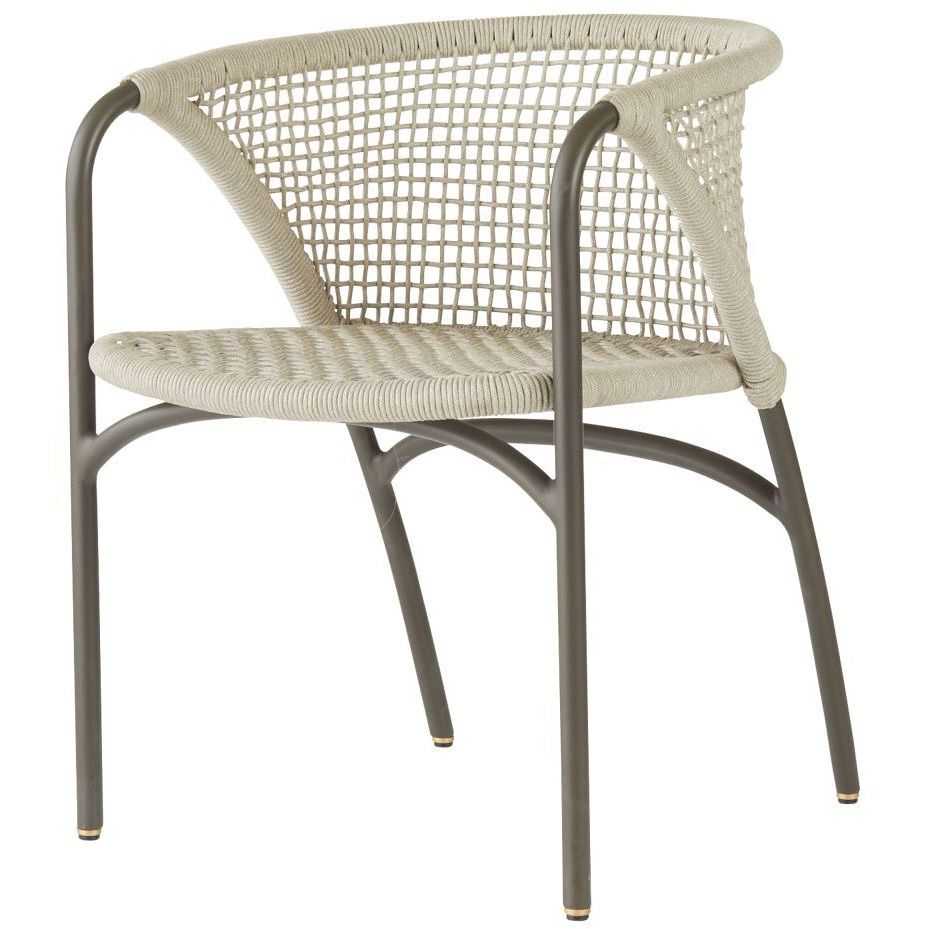 Enzo Buff and Blackened Bronze Outdoor Dining Chair