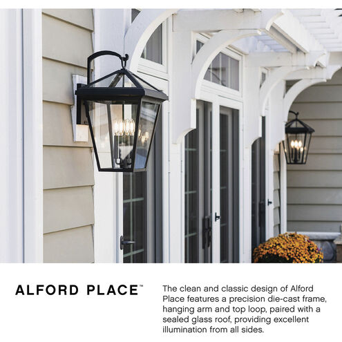 Alford Place 3 Light 25.75 inch Museum Black Outdoor Pier Mount, Estate Series