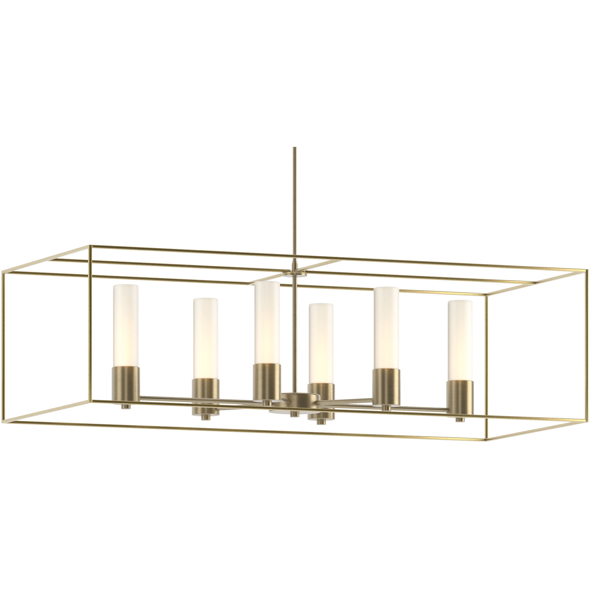 Portico 6 Light 42 inch Soft Gold and Modern Brass Pendant Ceiling Light in Soft Gold/Modern Brass, Opal