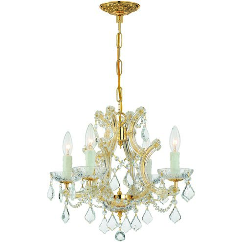 Maria Theresa 4 Light 16.5 inch Gold Mini Chandelier Ceiling Light in Clear Hand Cut