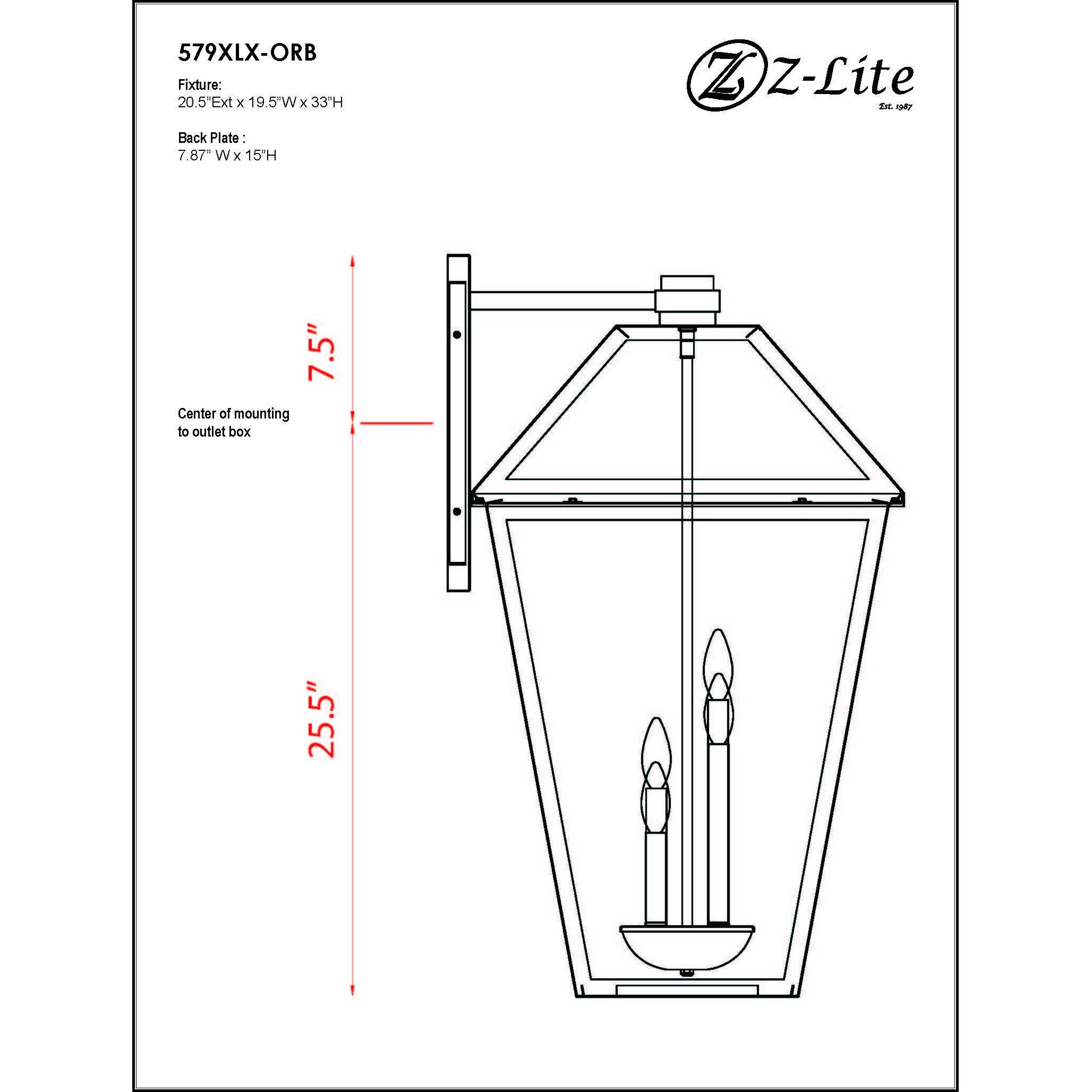 Talbot 4 Light 33 inch Oil Rubbed Bronze Outdoor Wall Light