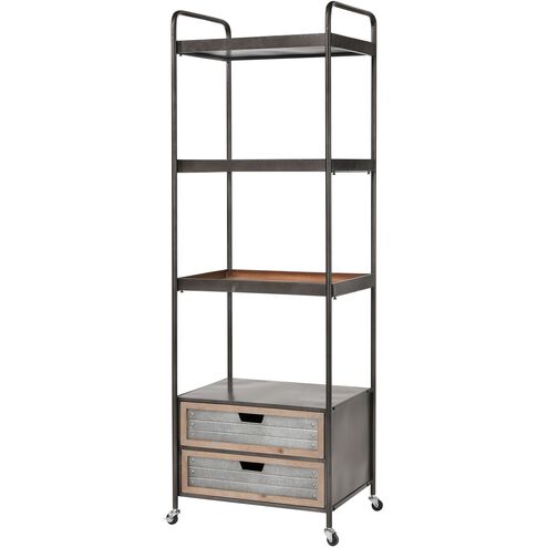 Whitepark Bay 68.9 X 23 X 18.11 inch Natural with Galvanized Shelf, Bookshelf