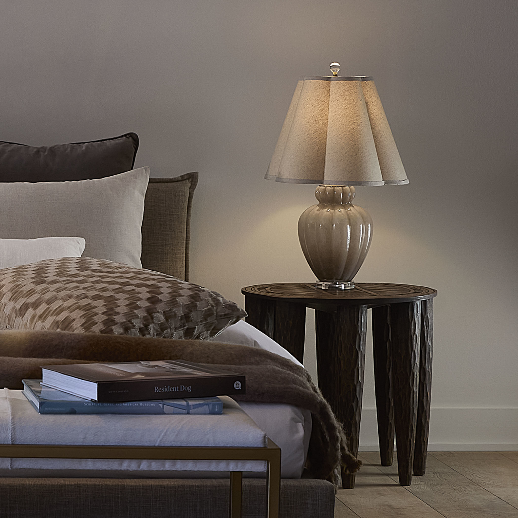 Agnes 23 inch 150.00 watt Blown Glass Taupe Table Lamp Portable Light