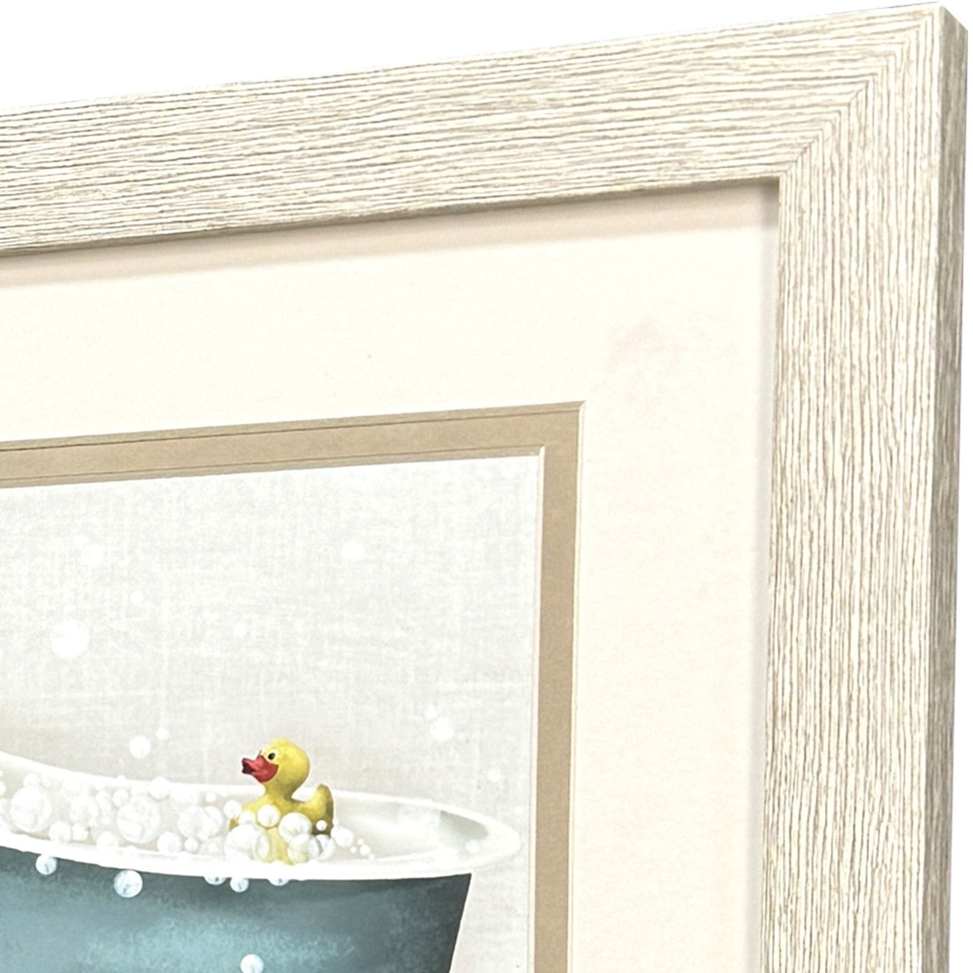 Bath Dogs Multi and Blue and Brown and Pink Framed Art, Propac