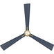 Nauticus 65 inch Legacy Brass with Navy Blue Blades Smart Indoor/Outdoor Ceiling Fan