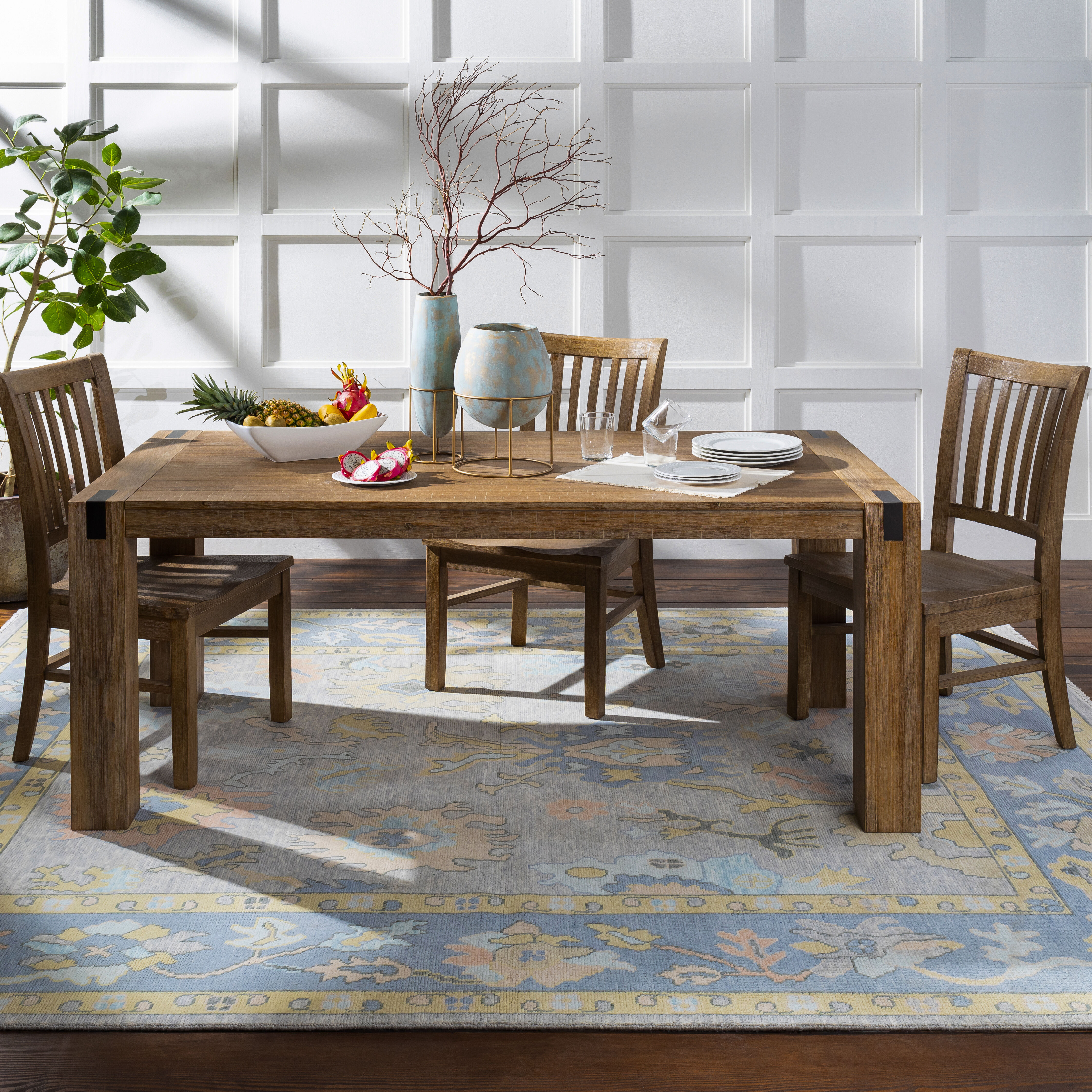 Ushak 108 X 72 inch Denim Rug in 6 X 9, Rectangle