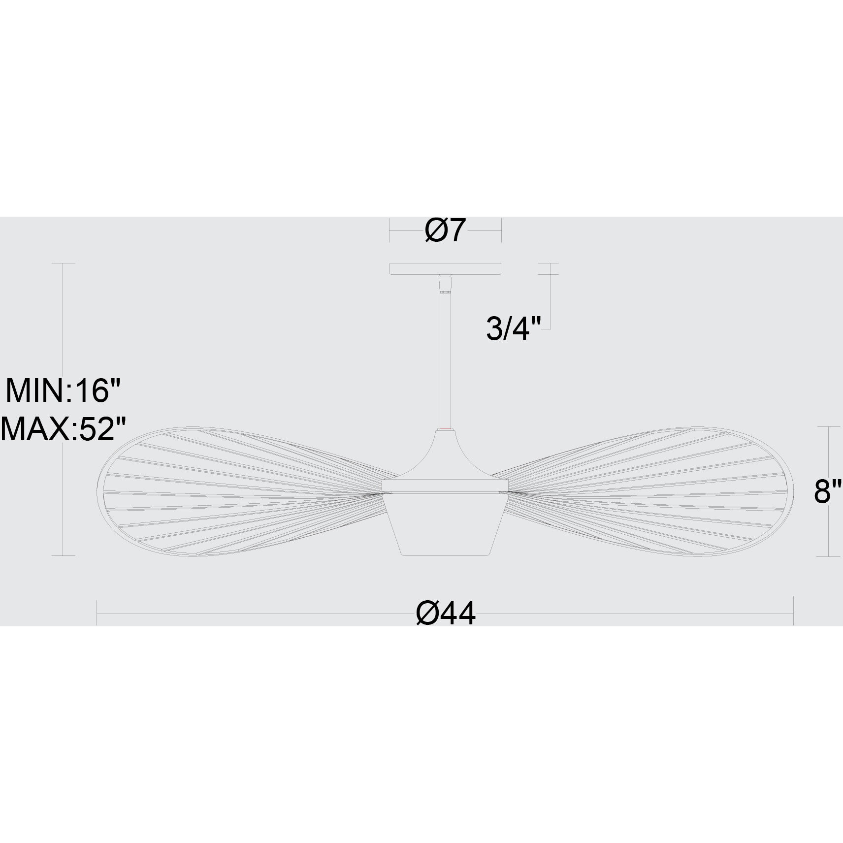 New Wave LED 44 inch Sand Black Outdoor Pendant