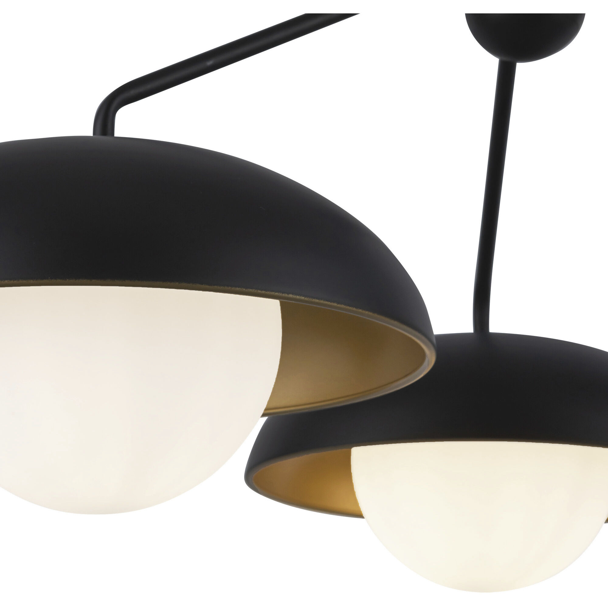 Alora Mood Rubio 3 Light 27.75 inch Matte Black/Opal Matte Glass Chandelier Ceiling Light