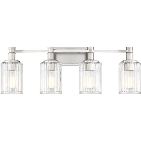 Concord 4 Light 30.75 inch Silver and Polished Nickel Bathroom Vanity Light Wall Light