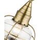 Newburyport 1 Light 9 inch Antique Brass Outdoor Pendant Lantern