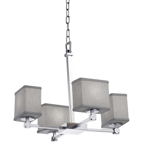 Textile LED 20 inch Polished Chrome Chandelier Ceiling Light