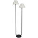 Polly 56 inch 60.00 watt Blackened Brass Floor Lamp Portable Light in White Scalloped Shade
