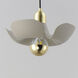 Poppy LED 11.75 inch Silver Gold with Satin Brass Single Pendant Ceiling Light in Silver Gold and Satin Brass