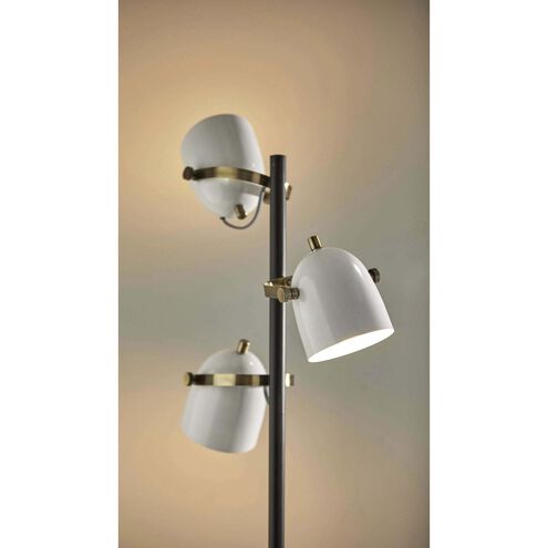 Casey 65 inch 40.00 watt Black and White with Antique Brass Tree Lamp Portable Light