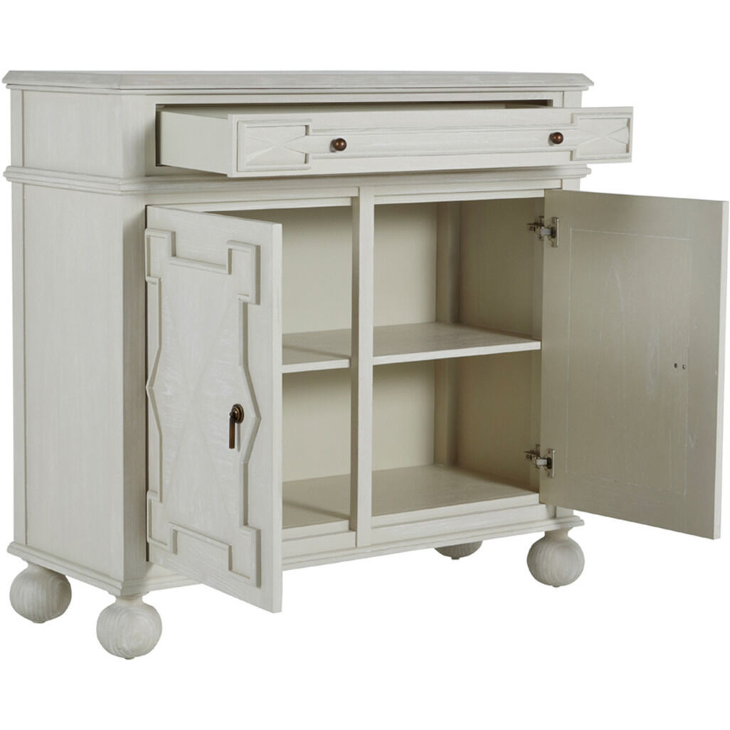 Ezekiel Cerused White / Antique Bronze Cabinet
