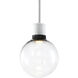 Zigrina 1 Light 7.88 inch Matte White with Satin Brushed Black Pendant Ceiling Light