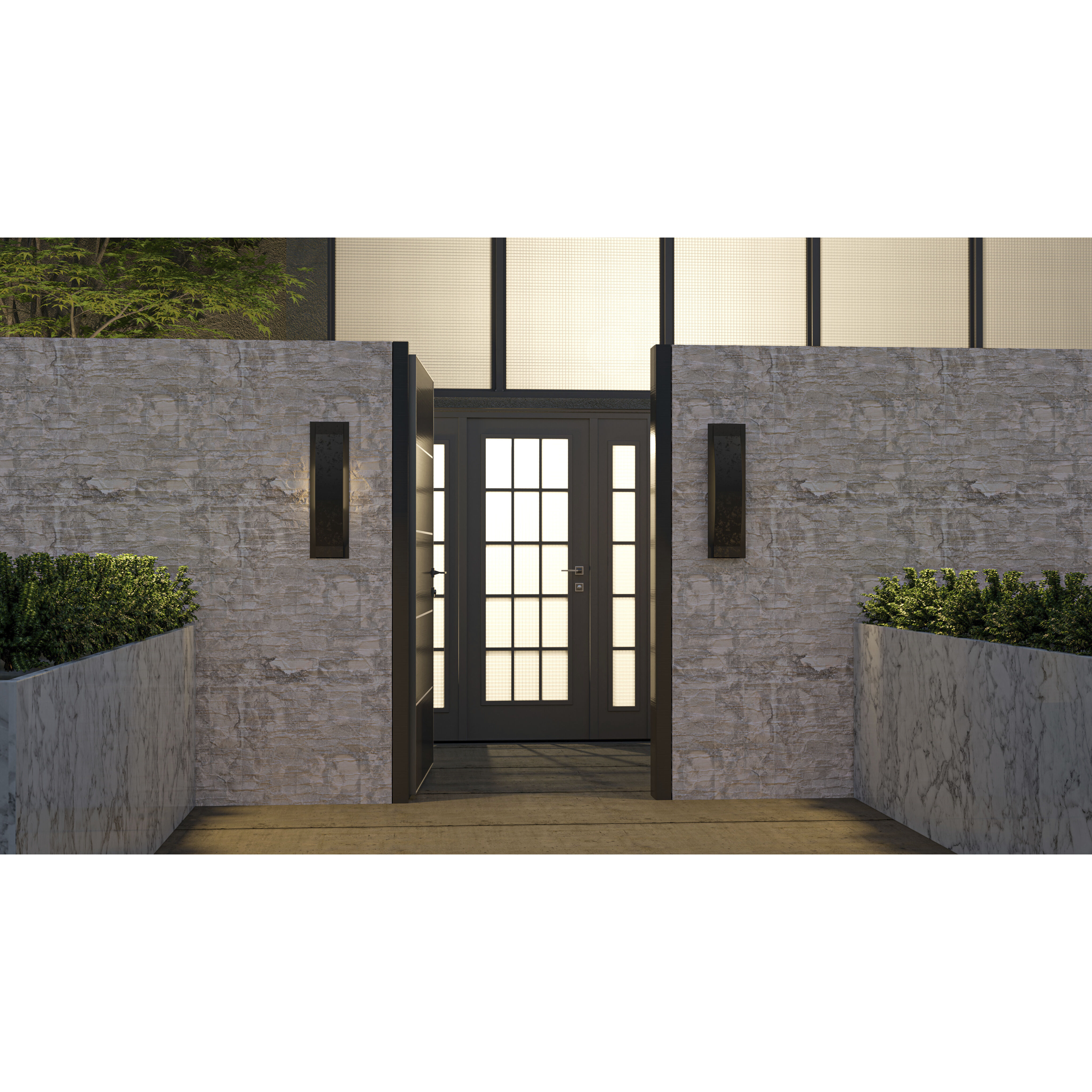 Onyx LED 24 inch Earth Black Outdoor Wall Lantern, Large