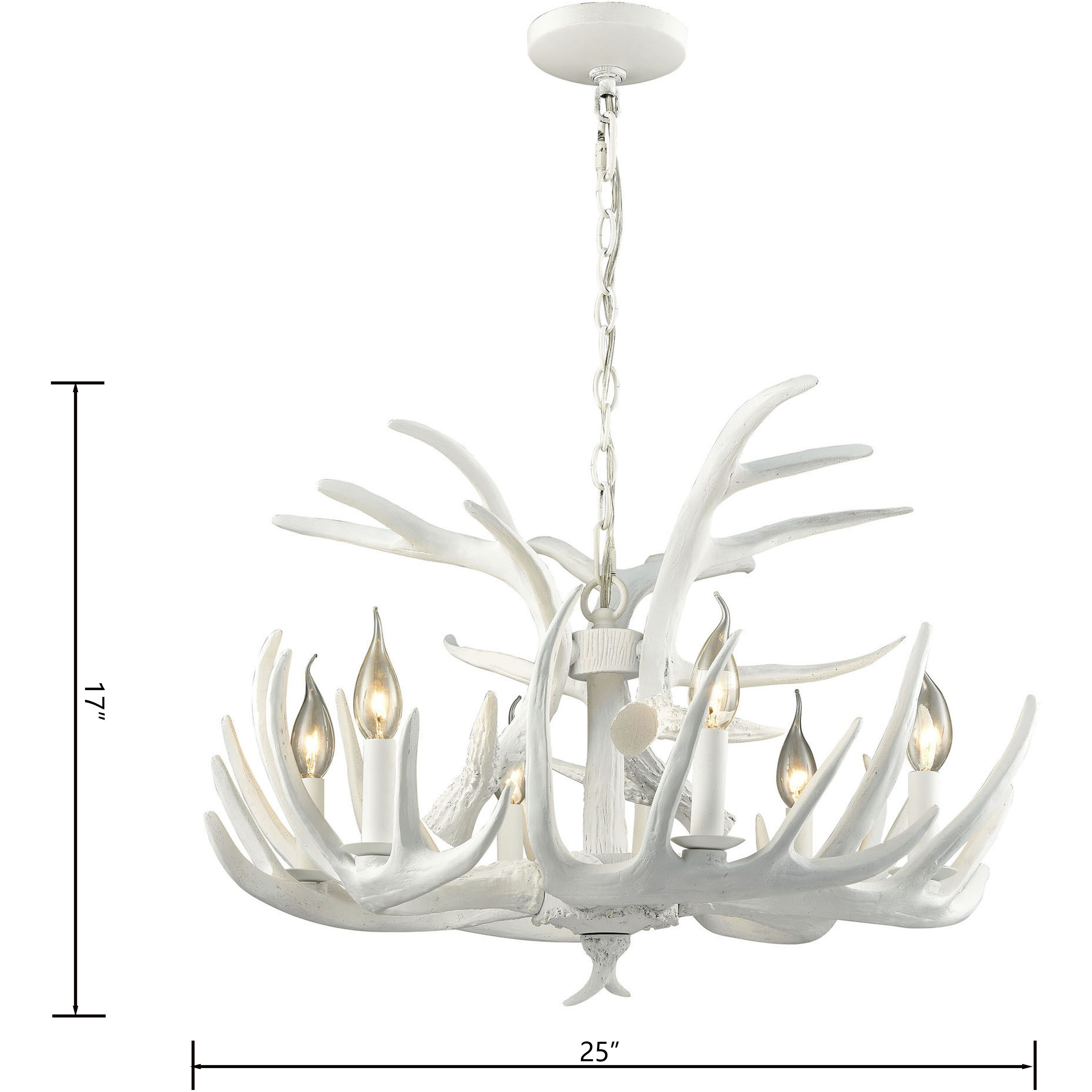 Big Sky 6 Light 25 inch White Chandelier Ceiling Light