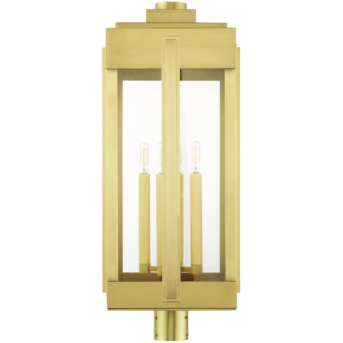 Lexington 4 Light 31 inch Natural Brass Outdoor Post Top Lantern