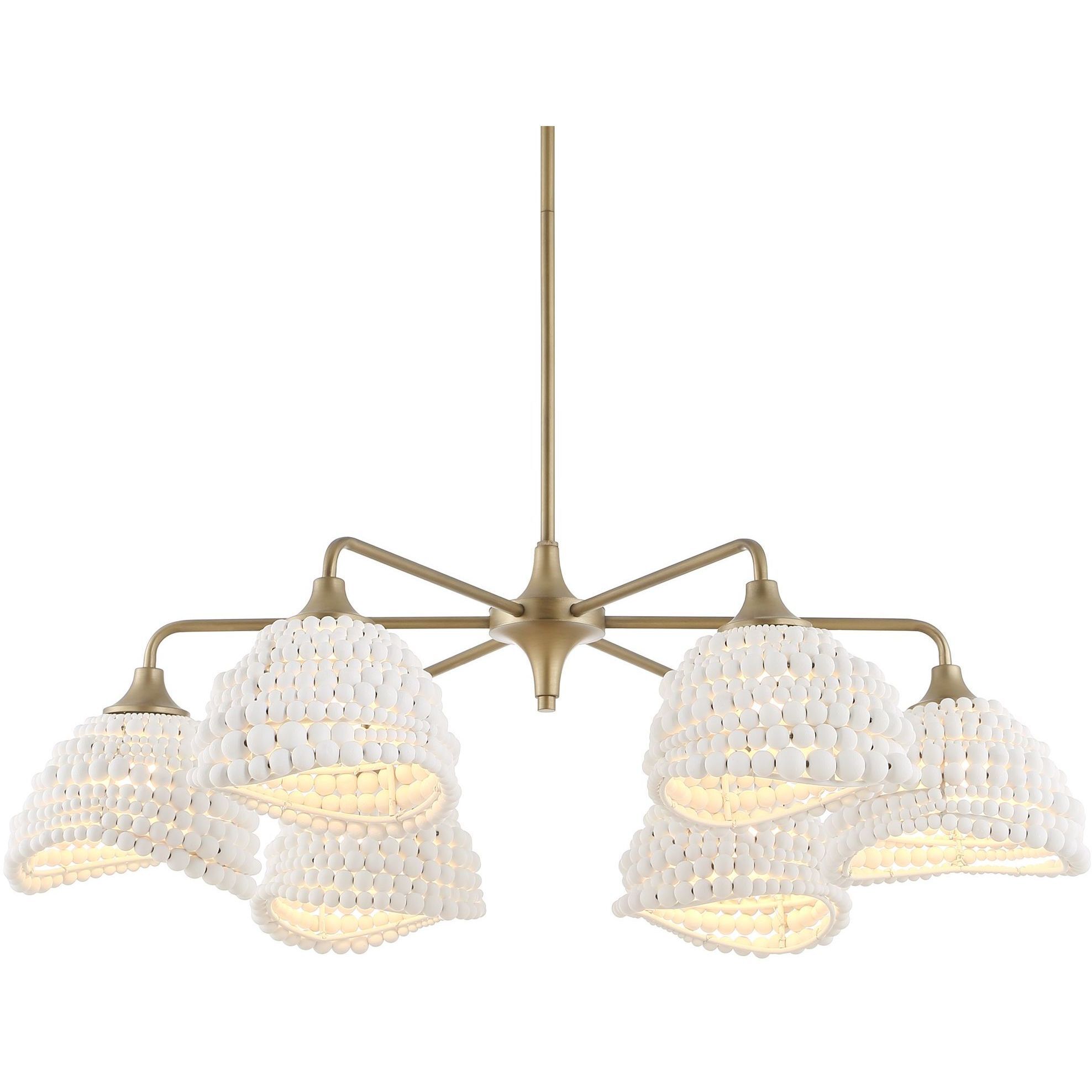 Biddeford 6 Light 36 inch Brushed Matte Gold Pendant Ceiling Light