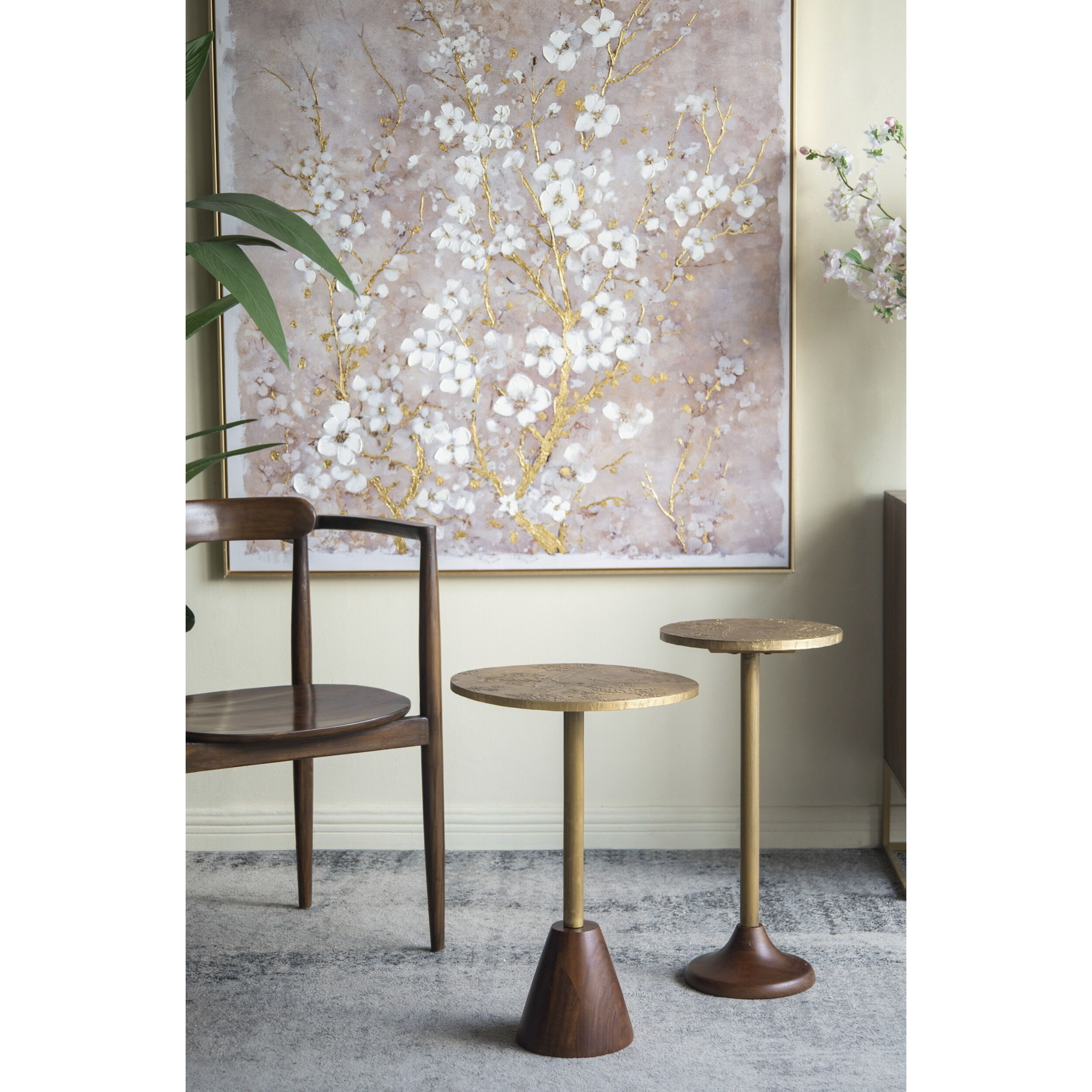 Anita 24 X 11.8 inch Gold and Brown Side Table