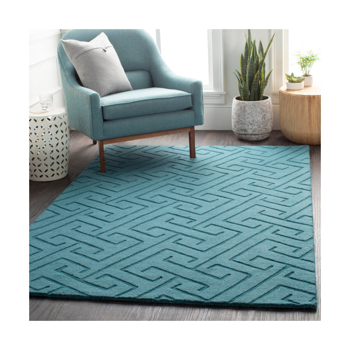 Mystique 96 X 30 inch Emerald Rugs, Runner