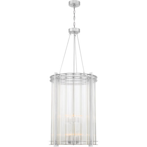 Regis 8 Light 24 inch Polished Nickel with Fluted Glass Chandelier Ceiling Light