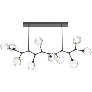 Gem LED Matte Black Linear Pendant Ceiling Light in 3000K LED, Clear, Branch