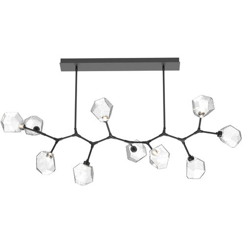 Gem LED Matte Black Linear Pendant Ceiling Light in 3000K LED, Clear, Branch