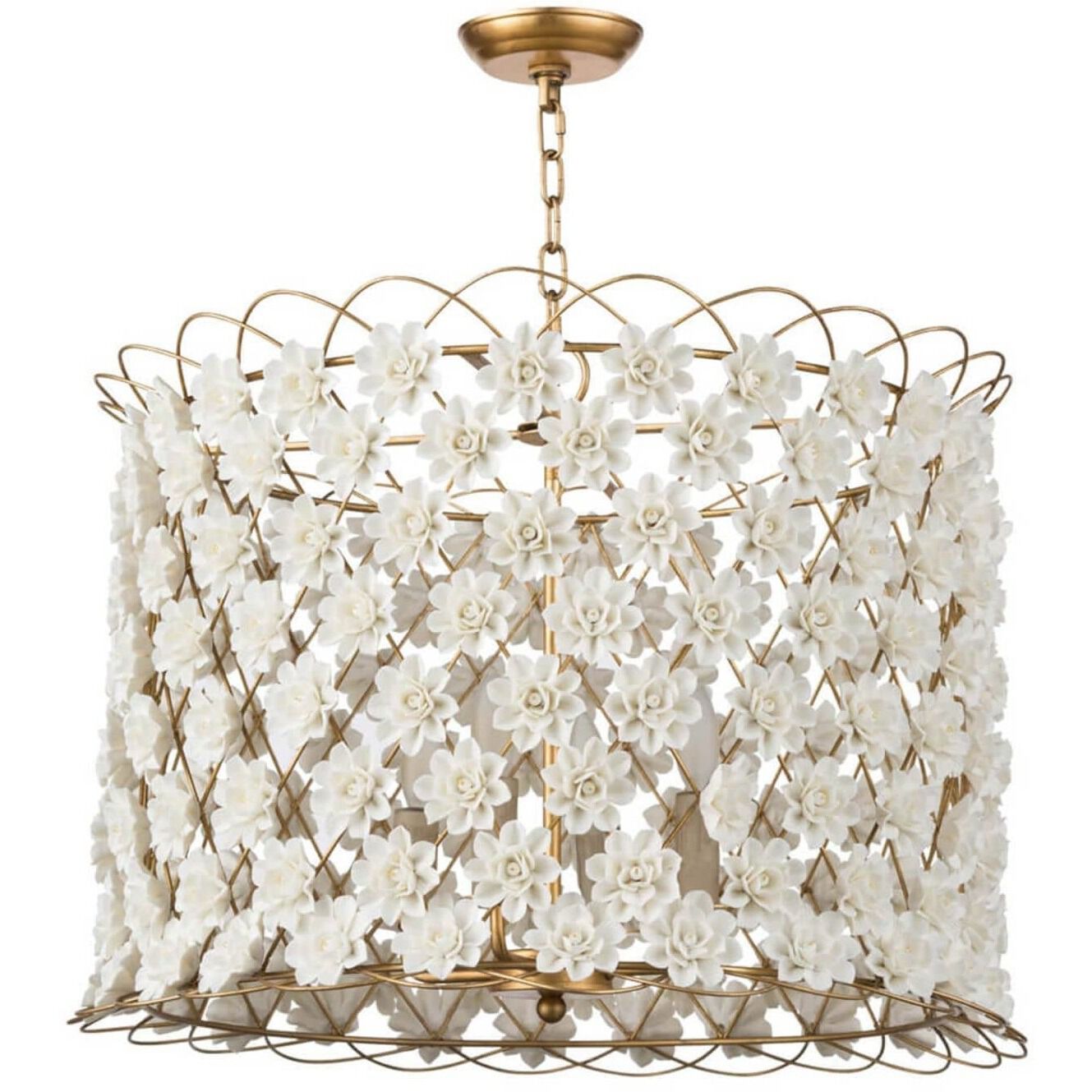 Alice 4 Light 24.5 inch Gold Leaf Chandelier Ceiling Light, Flower