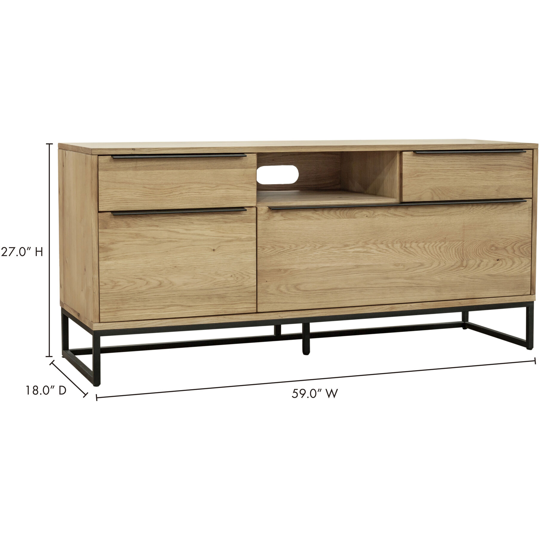 Nevada 59 inch Brown Media Cabinet