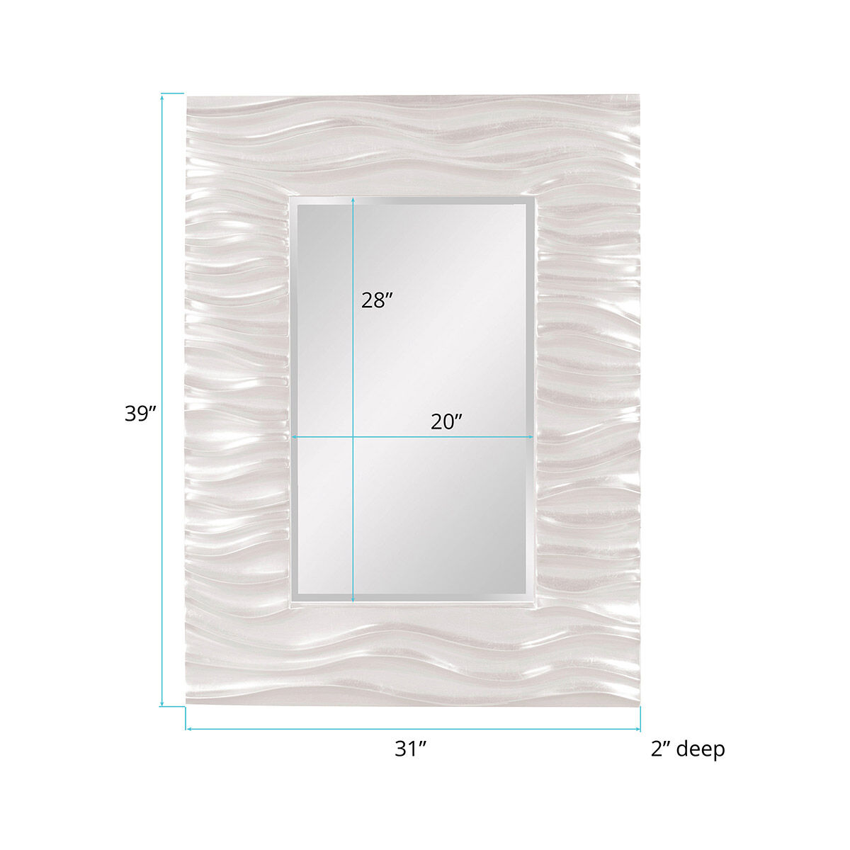 Zenith 39 X 31 inch Glossy White Wall Mirror