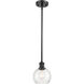 Ballston Athens 1 Light 6 inch Matte Black Mini Pendant Ceiling Light in Seedy Glass