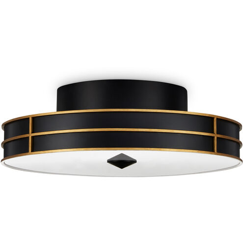 Fielding 1 Light 24 inch Satin Black/Contemporary Gold/Sugar White/White Flush Mount Ceiling Light
