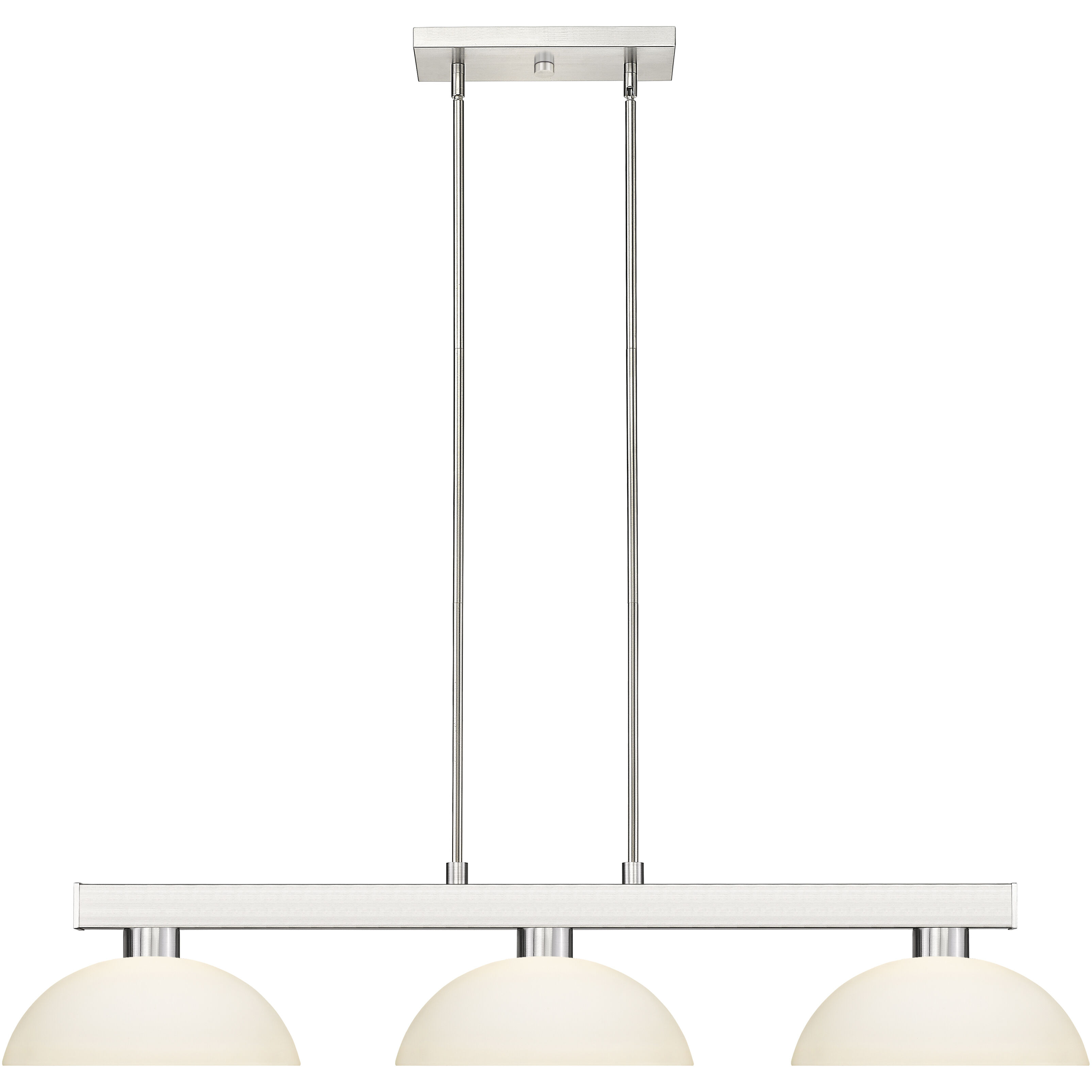 Cobalt 3 Light 46 inch Brushed Nickel Billiard Ceiling Light in Matte Opal Glass