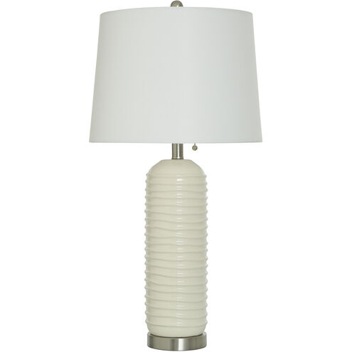 Alba 30 inch 100.00 watt Cream and Nickel Table Lamp Portable Light