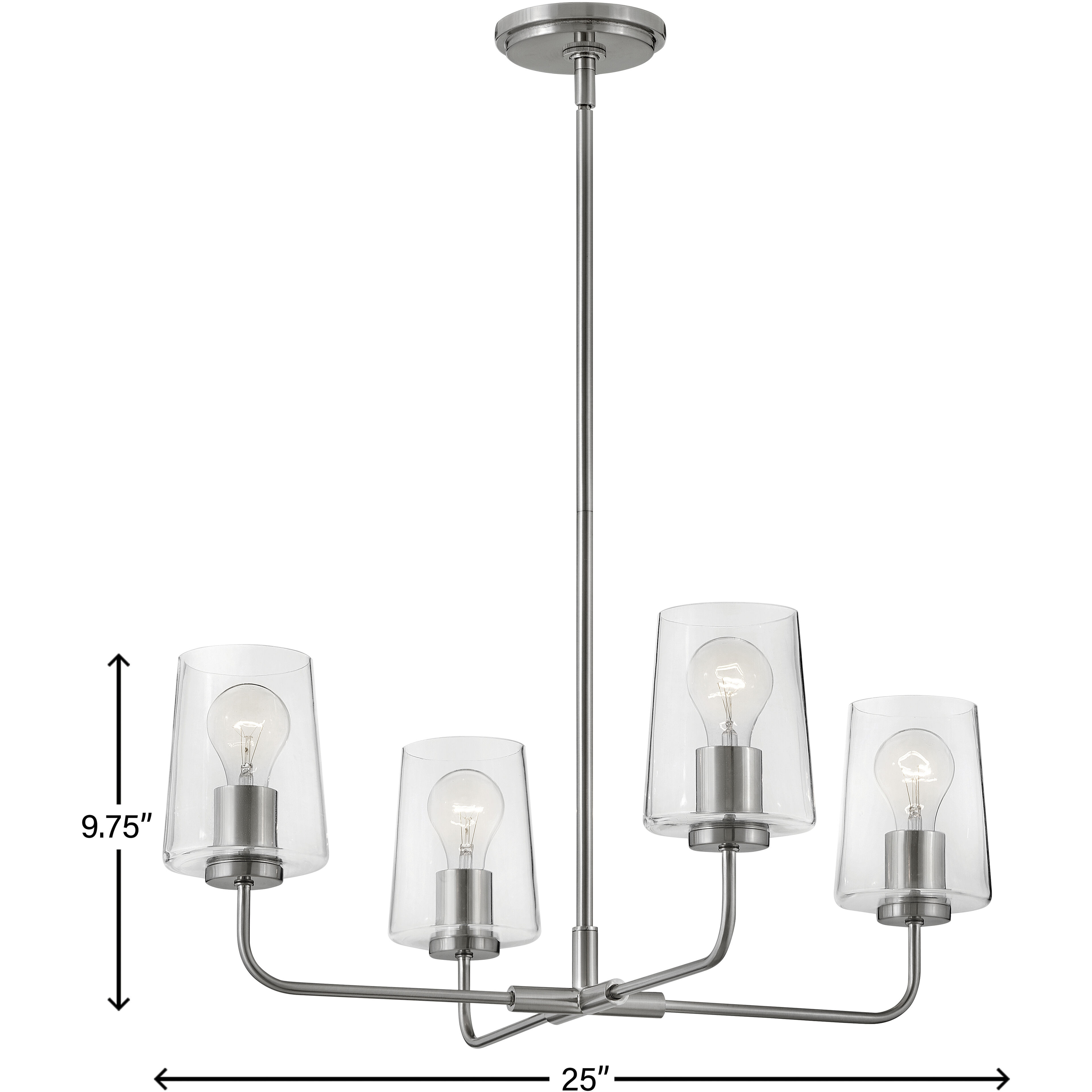 Kline LED 25 inch Brushed Nickel Chandelier Ceiling Light
