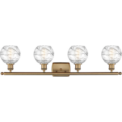 Ballston Small Deco Swirl 4 Light 36 inch Brushed Brass Bath Vanity Light Wall Light, Ballston