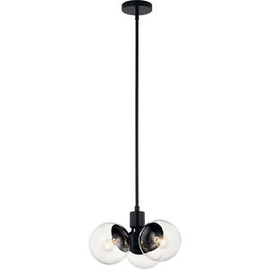 Silvarious 3 Light Black Chandelier/Semi Flush Ceiling Light